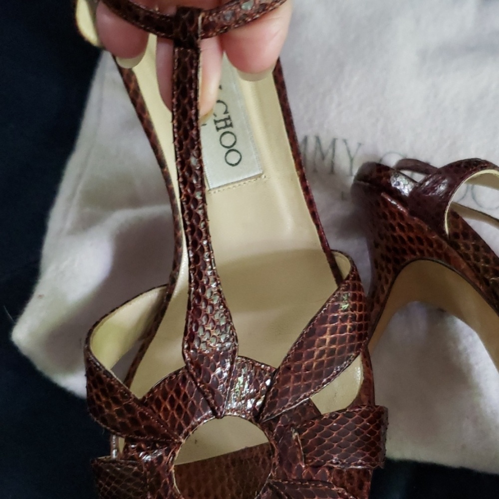 100% Auth Jimmy Choo Python Sandals - image 6